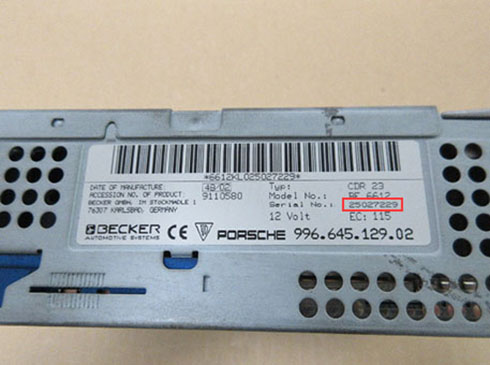 numero de serie d'un radio becker