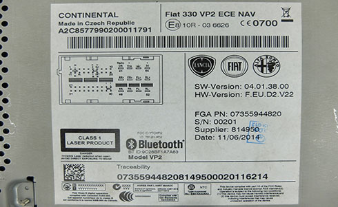 numero de serie d'un radio continental