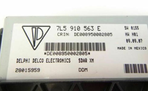 numero de serie d'un radio delphi delco