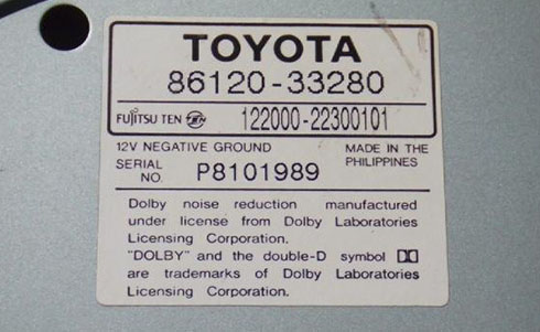 numero de serie d'un radio fujitsu