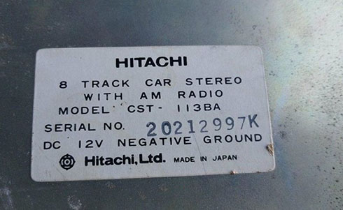 numero de serie d'un radio hitachi