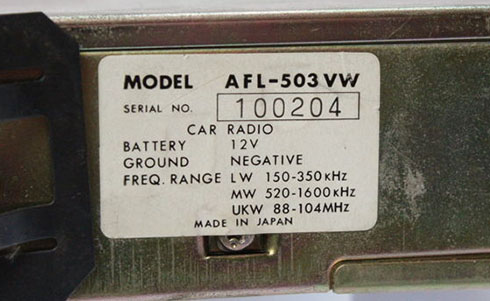 numero de serie d'un radio hitachi