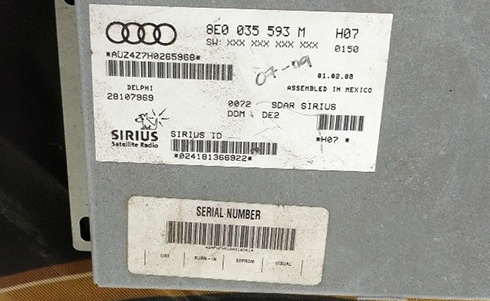 numero de serie d'un radio lamborghini