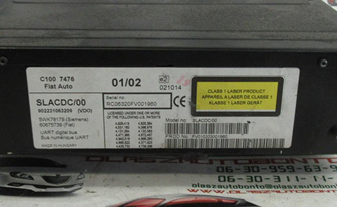 numero de serie d'un radio lancia