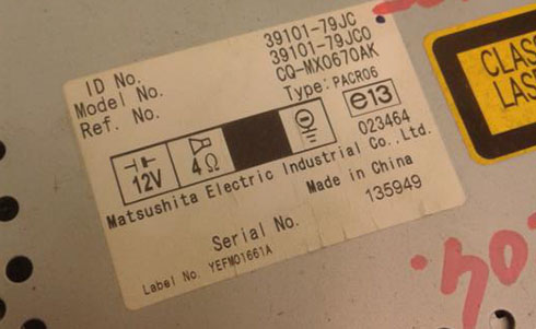 numero de serie d'un radio santana