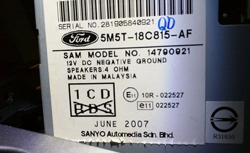 numero de serie d'un radio sanyo
