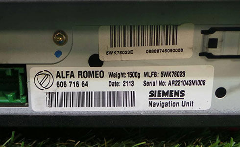 numero de serie d'un radio siemens