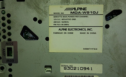 numero de serie d'un radio venturi
